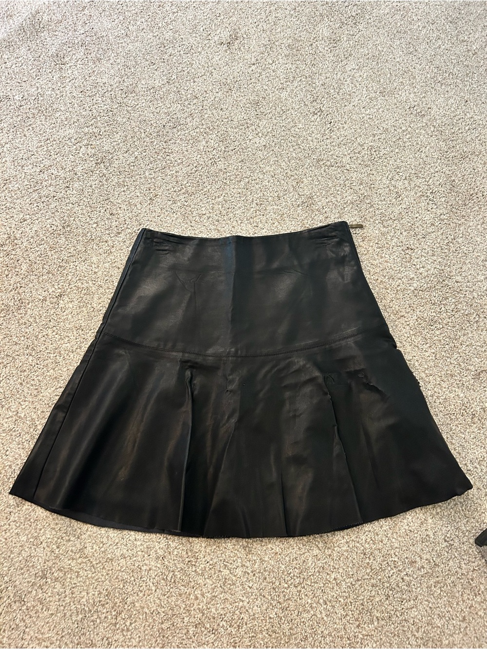 Very J Black Leather Circle Skirt
